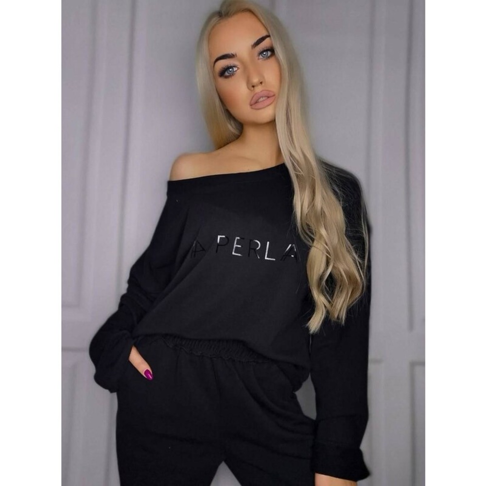 La Perla by Otomanski Black Crew Neck Sweatshirt